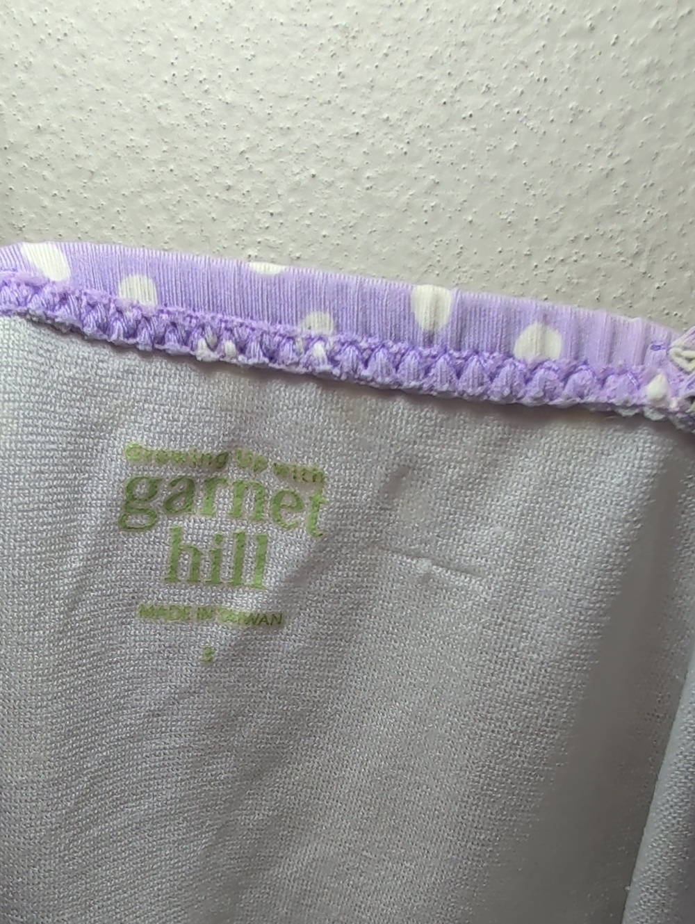 Garnet Hill Polka Dot One-Piece Swimsuit Lilac + White Ruffle Front Girls Size 3 - Picture 2 of 5